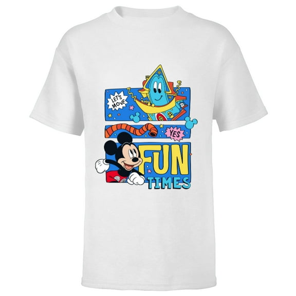 Disney Mickey Mouse Funhouse Fun Times Standard - Short Sleeve T-Shirt for Kids – Customized-White