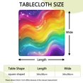 thumbnail image 2 of Colorful Tie Dye Wave Pattern Square Fitted Tablecloth with Elastic Edge,Square Table Cover,Washable Elastic Table Cover for Home Kitchen Party Decor 34"x34", 2 of 6