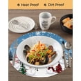 thumbnail image 3 of 13 Inch Round Placemats Set of 6, Blue Christmas Non Slip Heat Insulation PP Table Mats, Snowman Xmas Tree Winter Snowflake Washable Place Mats for Kitchen Dining Party Table Decor, 3 of 7