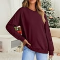 thumbnail image 2 of tarylea Sweatshirt for Women V Neck Long Sleeve Pullover Solid Color Loose Tops Casual Fall Basic Workout Dailywear Tops, 2 of 5