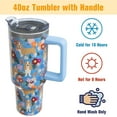 thumbnail image 4 of Basset Hound Gifts for Women Dog Lovers 40 oz Floral Basset Hound Tumblers with Handle and Straw, Stainless Steel Vacuum Insulated Travel Coffee Mug Cup Water Bottle, 4 of 6