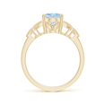 thumbnail image 2 of ANGARA Natural Vintage Style Oval 1.5 ct Aquamarine Ring with Diamonds in 14K Yellow Gold for Women (Size-9x7mm) | March Birthstone, Anniversary, Jewelry Gift for Women | Natural Aquamarine Ring, 2 of 9