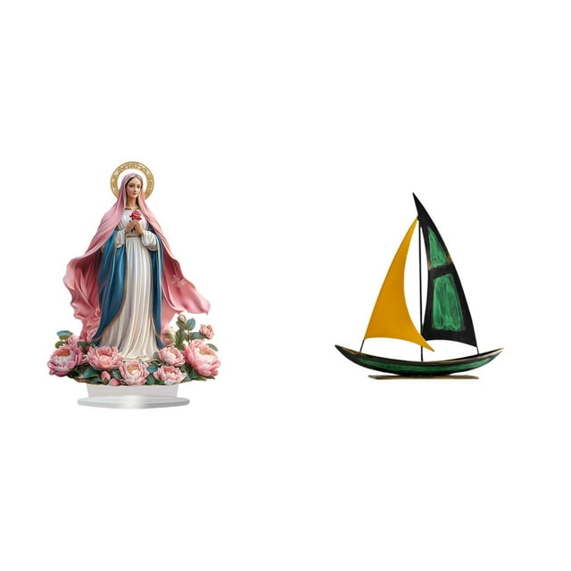 Belén de acrílico, adorno de pie, centro de mesa, figura de de hierro, decoración para oficina y hogar. Material: superficie lisa. Apto para to