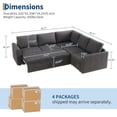 thumbnail image 2 of Sectional Sleeper Sofa with Pull Out Bed, Corduroy Modular Sectional Sofa L Shaped 5 Seat Couch with Pull Out Couch and Storage Seat, Convertible Sectional Couches for Living Room, 2 of 8