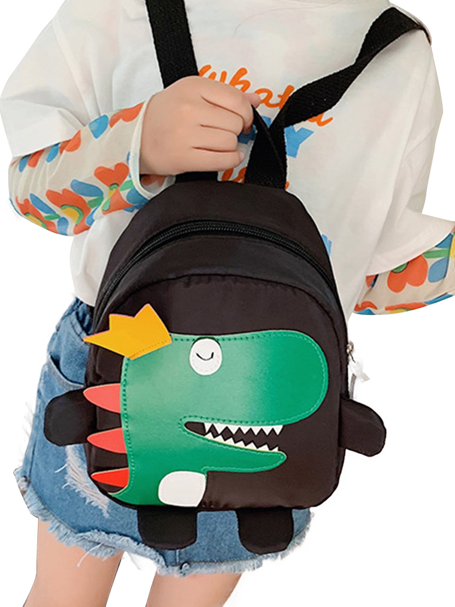 Crocs Kids Boy's Backpack School Bag Orange Gray pre school Dinosaur 