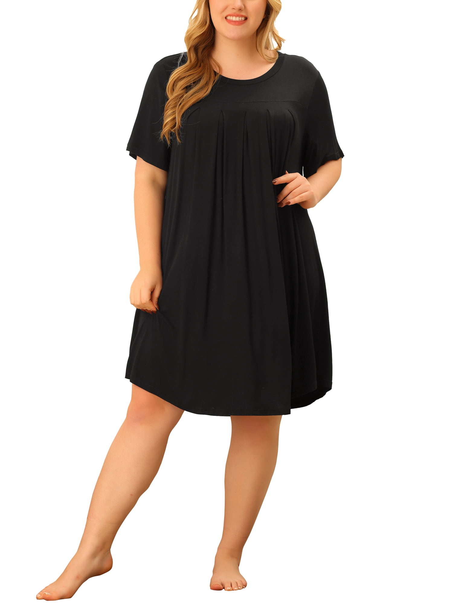 Unique Bargains Women's Plus Size Nightgown Sleepwear Sleep Dress Nightwear Loungewear