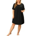 thumbnail image 2 of Unique Bargains Women's Plus Size Nightgown Sleepwear Sleep Dress Nightwear Loungewear, 2 of 6