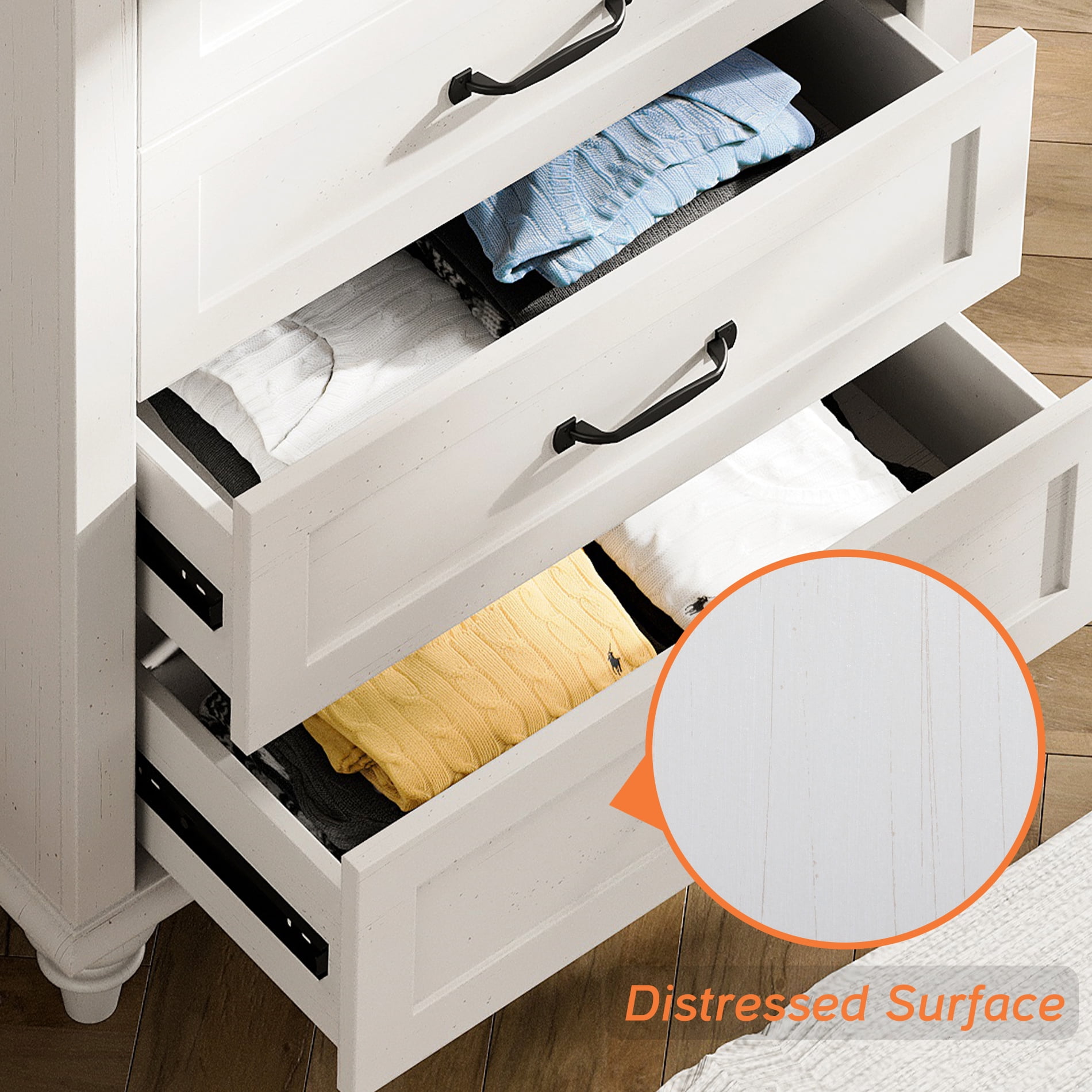 White 5 Drawer Kids Dresser Chests for Bedroom,Small Dresser for Kid Room,Nursery, Hallway