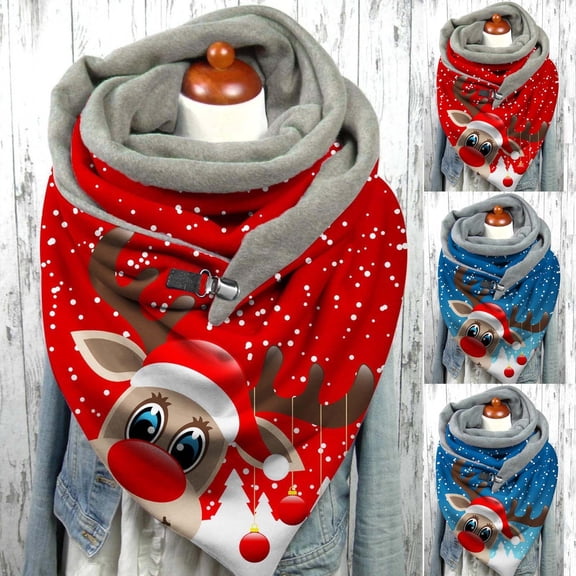 Multicolor Silk Feeling Scarf for women Christmas Print Scarves Shawls Other Fashion Plaid Blanket Scarves with Fringe, Long Soft Scarf Shawl Wraps One Size
