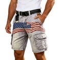thumbnail image 4 of Krdevn Men's Retro American Flag Print Cargo Shorts Independence Day Casual Utility Workwear Shorts, 4 of 5