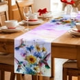 thumbnail image 5 of Table Runner - 36 Inch Long, Pink Purple Hummingbird Kitchen Dining Table Runner Dresser Scarves, Spring Oil Painting Sunflowers Farmhouse Decor for Coffee Tables Wedding Party Banquet, 5 of 8
