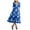 Blue, variant on felwors Womens 2025 Summer Casual V Neck Boho Maxi Dress Flowy Aline Bell Sleeve Tiered Floral Dresses with Pocket Dark Blue, L