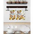 thumbnail image 3 of Sunflowers Dog Kitchen Dish Towels for Drying Dishes Set of 3, Spring Watercolor Floral Stars Wood Grain Waffle Weave Microfiber Hand Tea Bathroom Towels Quick Dry & Absorbent Towel 15.7x23.6, 3 of 7