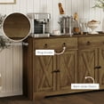 thumbnail image 5 of HOMCOM Sideboard Buffet Cabinet, Farmhouse Coffee Bar Cabinet with 2 Drawers and Barn Doors, Buffet Table with Adjustable Shelves, Light Brown, 5 of 9