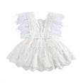 thumbnail image 1 of Fortune 0-24 m Princesse Barboteuse pour Bébé Fille Dentelle Fleurs Manches Plume Combinaisons, 1 of 8
