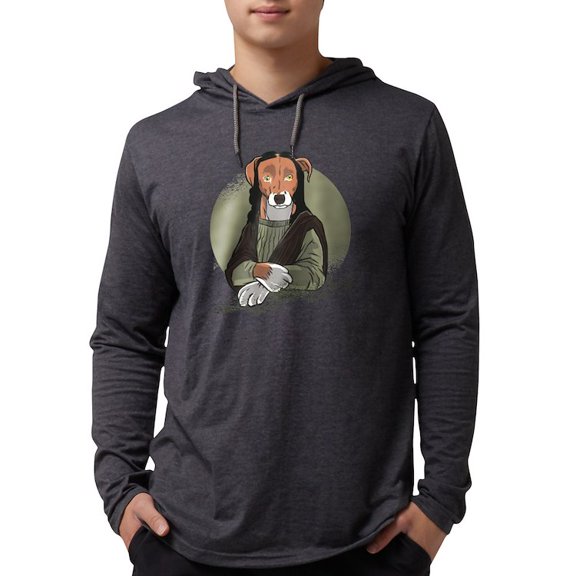 CafePress - Mona Lisa Dog Long Sleeve T Shirt - Mens Hooded Shirt