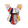 thumbnail image 4 of Été Bébé Filles Coloré Rayures Vêtements Volants Combinaisons Tenues de Soleil 0-24M, 4 of 5