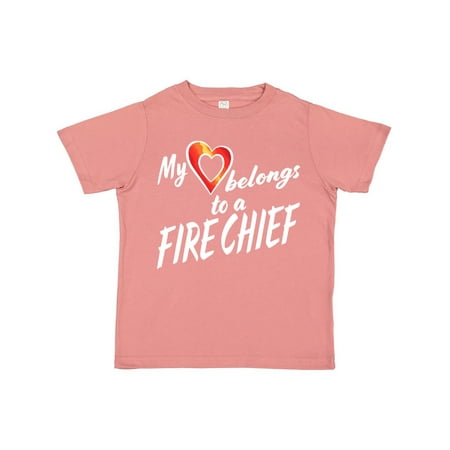 

Inktastic My Heart Belongs to a Fire Chief with Red Heart Gift Toddler Boy or Toddler Girl T-Shirt