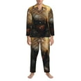 thumbnail image 3 of Yiaed Lakeside Flower Field Cat Print Men’s Pajamas Set - Long Sleeve Button Down Sleep Shirt and Pajama Bottoms Sleepwear Set Mens Pjs Sets Men's Pajama Bottoms-X-Large, 3 of 7
