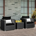 thumbnail image 3 of Costway 3PCS Patio Rattan Wicker Furniture Set Sofa Table W/Cushion Yard Black, 3 of 10