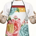 thumbnail image 2 of Women Men Adjustable Bib Apron with Pockets Pioneer Colorful Floral Cooking Kitchen Aprons, 2 of 7
