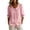 Pink, variant on Blouses for Women Vintage Collared Button Front Blouse with Puff 3/4 Sleeves Casual Linen Blend Summer Top Pink S