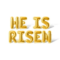 Letter Balloons - HE IS RISEN 16" Inch Alphabet Letters Foil Mylar Balloon Easter Party Banner (Gold)