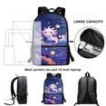 thumbnail image 6 of Pzuqiu Galaxy Axolotl School Backpack for Kids Girls, 17 Inch Backpack for Kids Girls Age 6-8,Lightweight School Bag for Preschool,Primary,Kindergarten,Back to School Gifts, 6 of 6