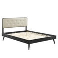 thumbnail image 3 of Modway Bridgette Full Wood Platform Bed With Splayed Legs in Black Beige, 3 of 10