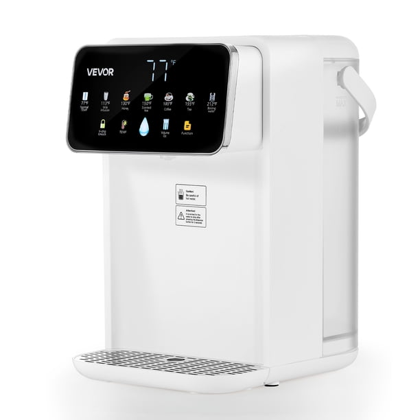 Dispensador de agua caliente instantáneo VEVOR, dispensador de agua hirviendo de encimera con 7 temperaturas y 7 volúmenes de agua ajustables, tanque de agua extraíble de 118 oz