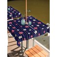 thumbnail image 3 of Square Outdoor Tablecloth with Umbrella Hole Navy Blue Cherry Blossom Table Cloth Waterproof Patio Table Cover Farmhouse Romantic Petals Floral Zipper Tablecloths for Picnic Camping 54x54 Inch, 3 of 8