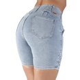 thumbnail image 2 of Fashion2Love Women's Juniors Colombian Design Butt Lift Push Up Mid Waist Bermuda Shorts, 2 of 11
