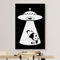 thumbnail image 3 of wall26 Canvas Print Wall Art Panda Alien UFO Abduction Silhouette Kids Sci-Fi &amp; Fantasy Digital Art Pop Art Decorative Scenic Funny Black and White for Living Room, Bedroom, Office - 24"x36&, 3 of 5