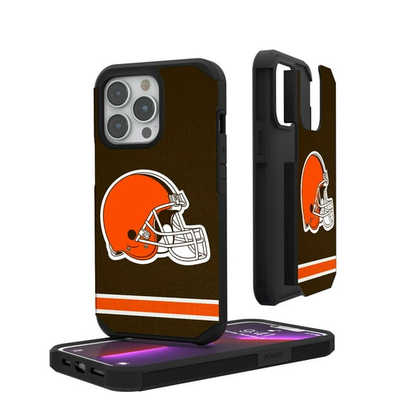 Cleveland Browns iPhone Rugged Stripe Design Case