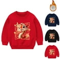 thumbnail image 4 of XXWXYD Boys Girls 2025 Chinese New Year 𝖲nake Sweatshirt, Winter Pullover Hoodie Round Neck Cozy Celebration Kids Outfit, 4 of 4