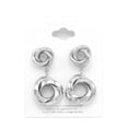 thumbnail image 2 of Tazza-Silver Tone Metal Interlocking Post Earring, 2 of 2