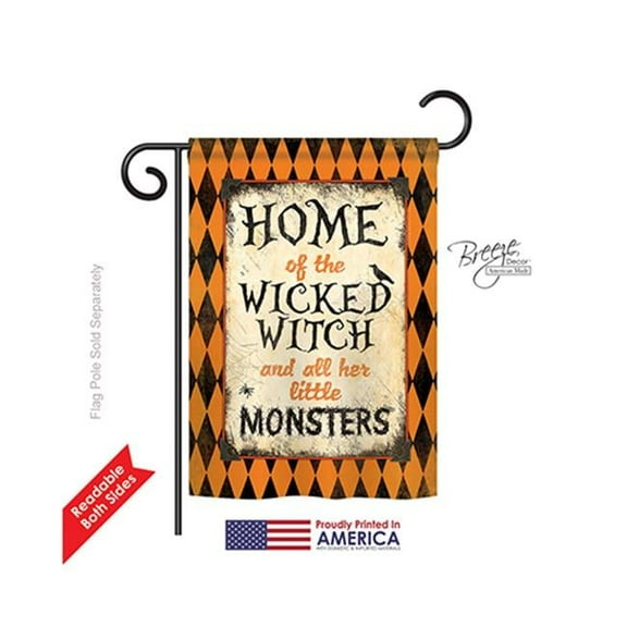Breeze Decor 62059 Halloween Wicked Home 2-Sided Impression Garden Flag - 13 x 18.5 in.