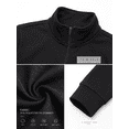 thumbnail image 2 of JWD Mens Quarter Zip Pullover Mock Neck Long Sleeve Casual Sweatshirt Lightweight Knit Top Black M, 2 of 8