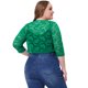 thumbnail image 5 of Cárdigan de encogimiento de hombros de talgrande pamujer, mangas 3/4, chaquetas de bolero de corte frontal con lazo de encaje floral Verde oscuro 4XL, 5 of 6