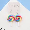 thumbnail image 1 of Pendientes de piruleta de cerámica suave de estilo lindo con personalidad de moda, pendientes divertidos a juego con el color, joyas, patrón de bloques de colores, frutas y elementos, 1 of 5