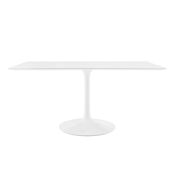 Tulip Table, 60” Rectangular Top Dining Table White Modern Rectangle Kitchen Table