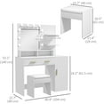 thumbnail image 3 of HOMCOM Vanity Table Set, Makeup Table with Stool, LED Mirror and Storage, 3 of 10