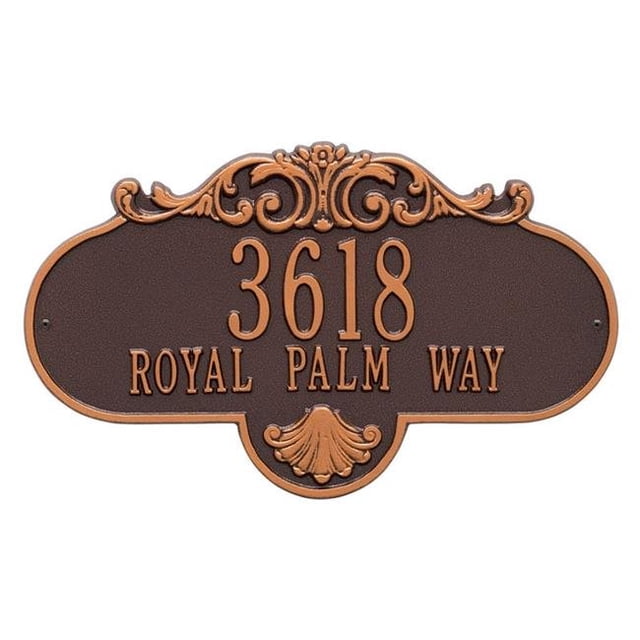 Whitehall Products 2018AC Grande Wall Two Line Rochelle Address Plaque, Antique Copper