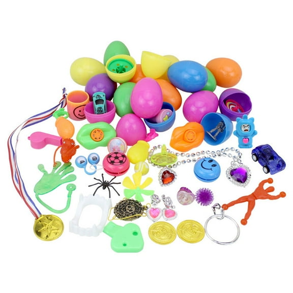 Luniquz 12Pcs Easter Eggs with Toys Inside, Prefilled Easter Eggs with Popular Assorted Toys for Kids Boys Girls, Easter Party Favors Easter Eggs Hunt, Basket Stuffers Filler, Classroom Exchange
