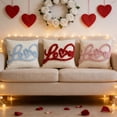 thumbnail image 1 of Funda de almohada bordada en corazón de San Valentín - Funda decorativa de 18x18 pulgadas para sofá, sofá y decoración navideña, 1 of 6