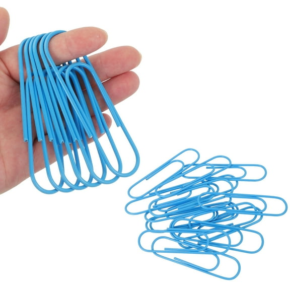 4 Inch Large Paper Clip, 15PCS Big Paper Clip Extra Large Huge Metal Giant Clips Rust-proof Strong Durable Bulk Cute for Home Office Accessories Bookmark, Blue