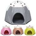 thumbnail image 1 of Flmtop Tente pour Petit Chat Chien Portable Pliable Lavable Mignonne pour Intérieur Extérieur Café Clair, 1 of 8
