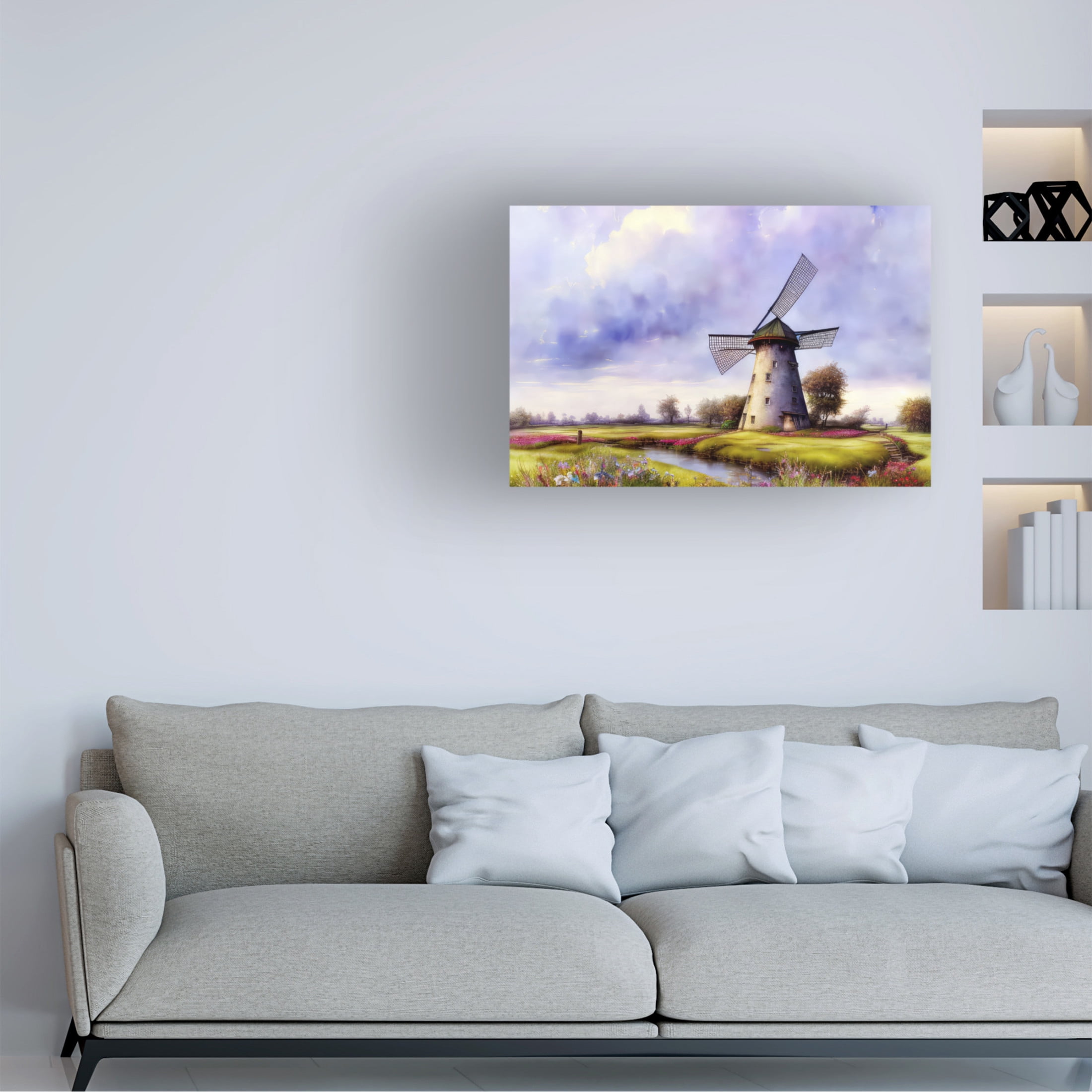 Canvas Wall Art - FootePrint Art 'Quaint Countryside' Wall Art for Living Room, Bedroom, or Office Décor by Trademark Fine Art - 32 x 22 Inches
