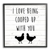 Stupell Industries Love Being Cooped Up With You Romantic Phrase, 24 x 24,Design by SunDance Group, LLC