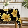 thumbnail image 4 of Summer Tablecloth 60×104 Inch Rectangular, Yellow Sunflower Bumble Bee Black Fall Washable Table Cover for Party Picnic Dinner Decor, 4 of 6